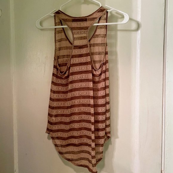 Tela UO Striped Lace Racerback Tank Top - Picture 2 of 7
